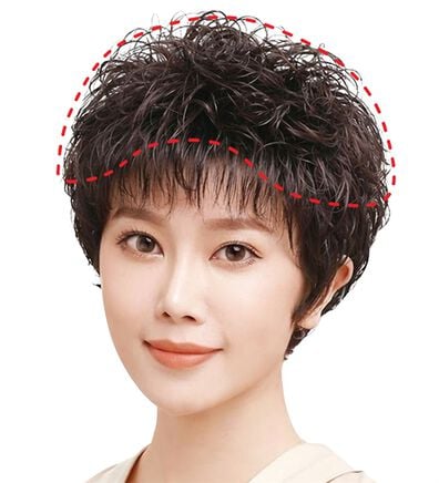 「人毛１００％ウェーブヘアつむじピース　ロングタイプ（ウィッグ・ヘアピース・エクステ）」