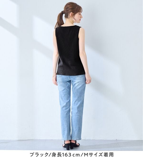 alotta（アロッタ）の「肩紐隠せるストラップ付きリブタンクトップ（タンクトップ・キャミソール）」｜詳細画像