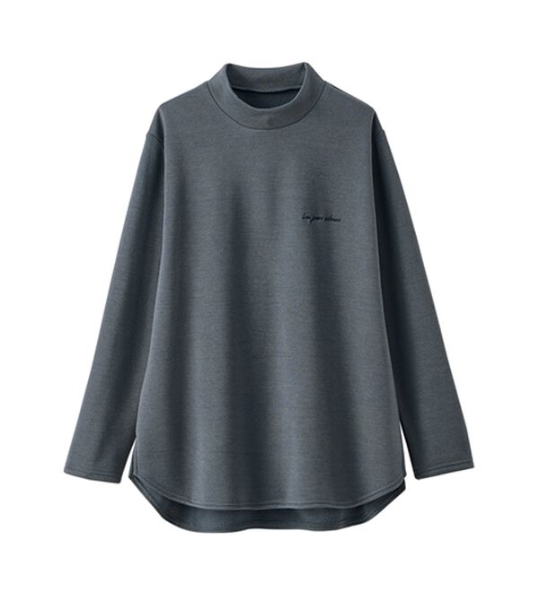 BELLUNA（ベルーナ）の「ロゴ刺しゅう裏起毛ニットソーチュニック（カットソー）」｜詳細画像