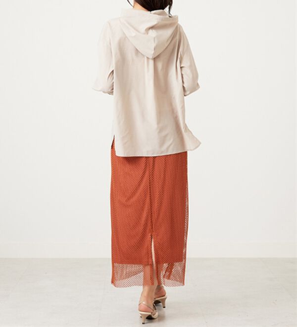 BELLUNA（ベルーナ）の「シアー素材フードデザインシャツ（シャツ）」｜詳細画像