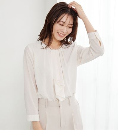 BELLUNA（ベルーナ）の「＜Ｃ／Ｓ＞ドットシフォンボウタイブラウス（ブラウス）」