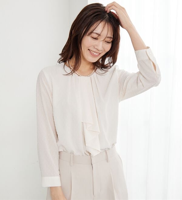 BELLUNA（ベルーナ）の「＜Ｃ／Ｓ＞ドットシフォンボウタイブラウス（ブラウス）」｜詳細画像