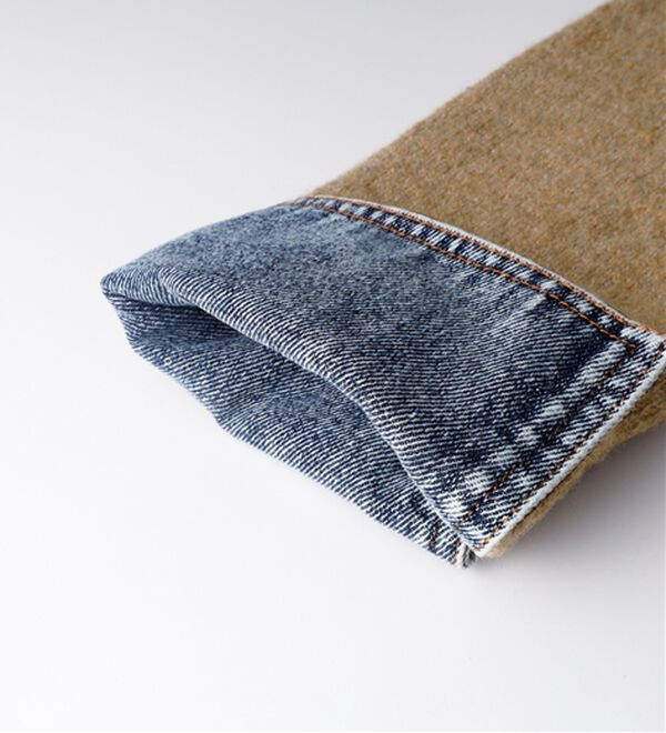 BELLUNA（ベルーナ）の「【重ね着風】デニム&times;ニット切替ジャケット（その他ジャケット）」｜詳細画像