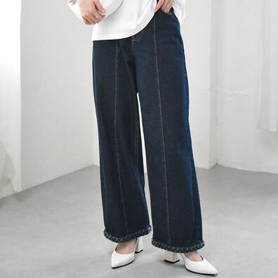 RANAN（ラナン）の「裾デザインデニム（フルレングスパンツ）」