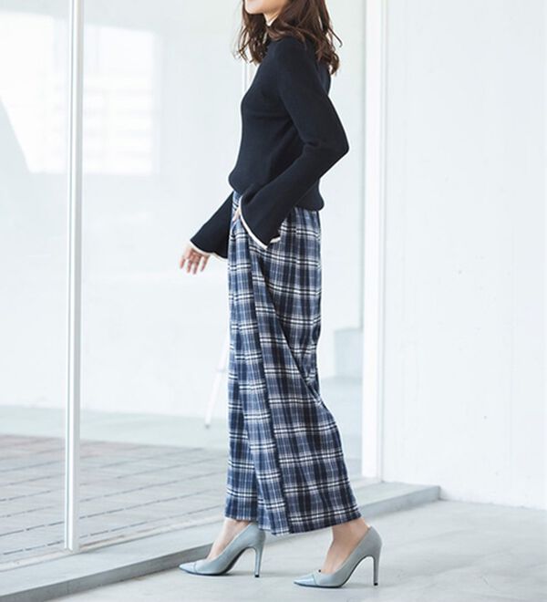 RANAN（ラナン）の「柔らかあったか！裏起毛ロングフレアガウチョパンツ（フルレングスパンツ）」｜詳細画像