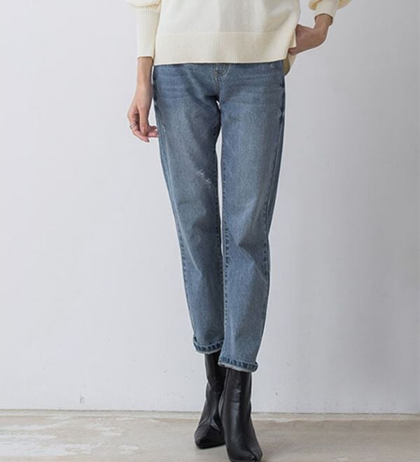 Pierrot（ピエロ）の「【選べる丈】ハイウエストストレートデニム（フルレングスパンツ）」｜詳細画像