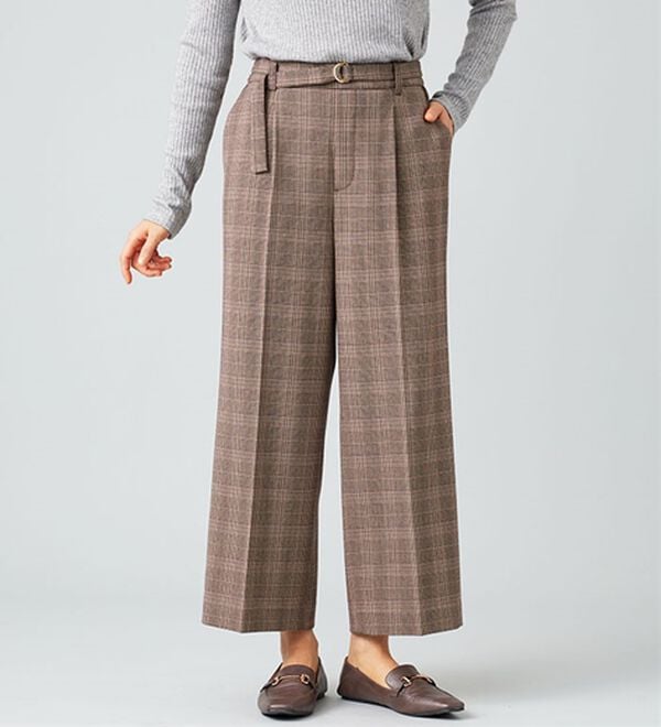 BELLUNA（ベルーナ）の「サマ見え（ウォーム）ベルト付ワイドパンツ（ワイドパンツ・ガウチョ）」｜詳細画像