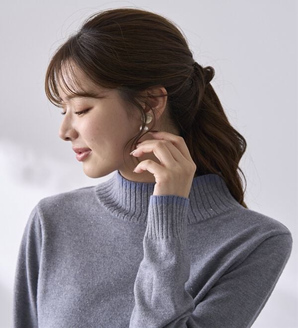 BELLUNA（ベルーナ）の「チクチクしない！ラメ入りウォッシャブルセーター（ニット・セーター）」｜詳細画像