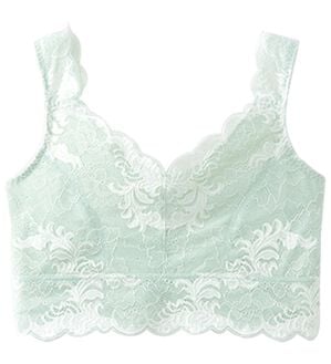 LAVIENNE（ラヴィエンヌ）の「【吸汗速乾】グラマーさんのフラットすっきりブラ（ブラジャー）」｜ミントグリーン