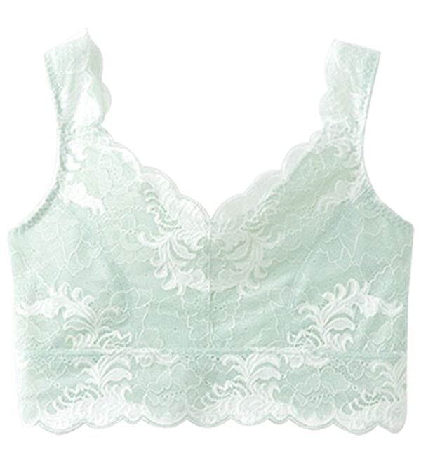 LAVIENNE（ラヴィエンヌ）の「【吸汗速乾】グラマーさんのフラットすっきりブラ（ブラジャー）」｜ミントグリーン