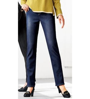 BELLUNA（ベルーナ）の「裏ベロアストレッチデニムパンツ（フルレングスパンツ）」｜インディゴ