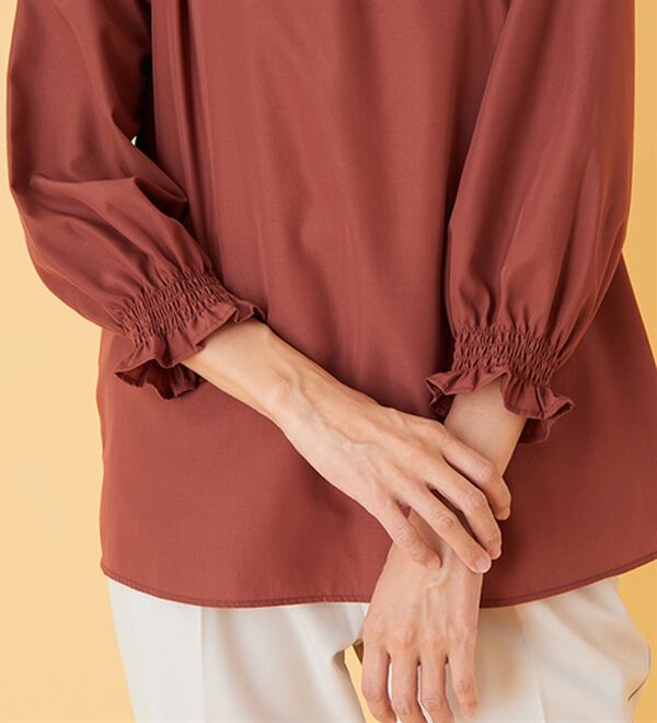 BELLUNA（ベルーナ）の「衿＆袖シャーリング使いブラウス（ブラウス）」｜詳細画像