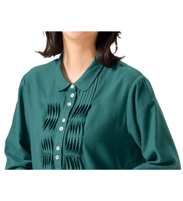 ルフラン（ルフラン）の「【２色組】吸湿発熱のピンタックブラウス（ブラウス）」｜詳細画像