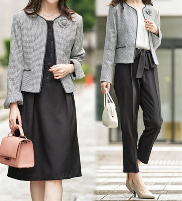 GeeRA（ジーラ）の「【入卒式/セレモニー】ツイード着回し５点セットスーツ　２ジャケット＆パンツ＆ワンピ（その他スーツ）」｜詳細画像