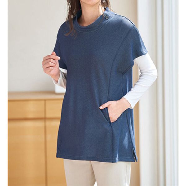 BELLUNA（ベルーナ）の「まるで着る毛布！裏ファーフレンチスリーブボタン使いベスト（ベスト）」｜詳細画像