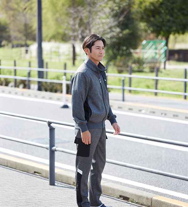 「＜フィラ＞裏ブロックフリース杢調アクティブスーツ（メンズスポーツウェア（トップス））」｜詳細画像