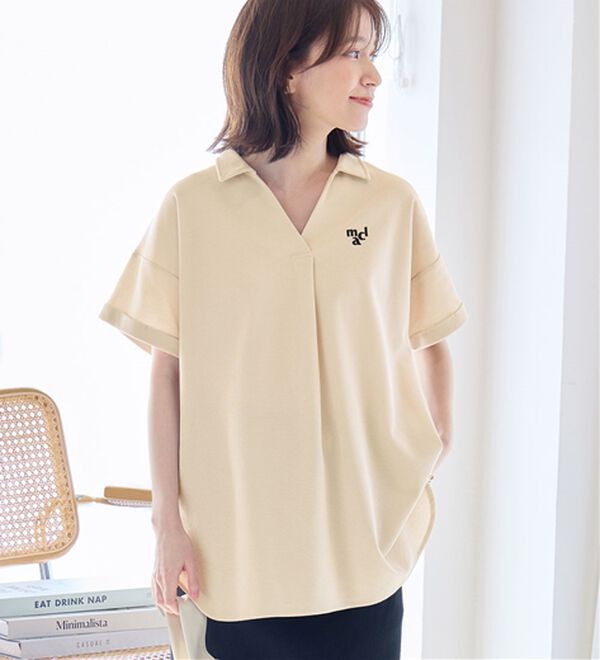 Viola e Viola（ヴィオラ エ ヴィオラ）の「【ｍａｒｉｅ　ｃｌａｉｒｅ　ＳＰＯＲＴ】スキッパーポロチュニック（チュニック）」｜詳細画像