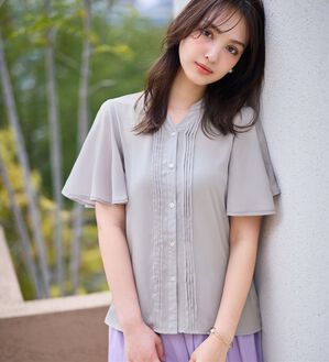 alotta（アロッタ）の「上品細見えピンタックブラウス（ブラウス）」｜詳細画像