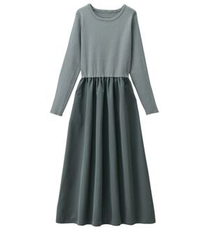 RANAN（ラナン）の「ニットドッキングワンピース（ドッキングワンピース）」｜グレー／チャコール