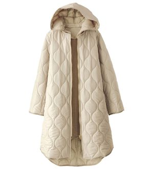 BELLUNA（ベルーナ）の「ゆったりが可愛い！ライナー付キルトコート（ロングコート）」｜アイボリー