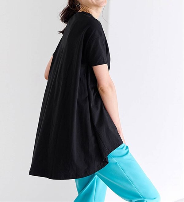 RANAN（ラナン）の「＜ＢＣ＞綿１００％ひんやりフレアーシルエットチュニック（カットソー）」｜詳細画像