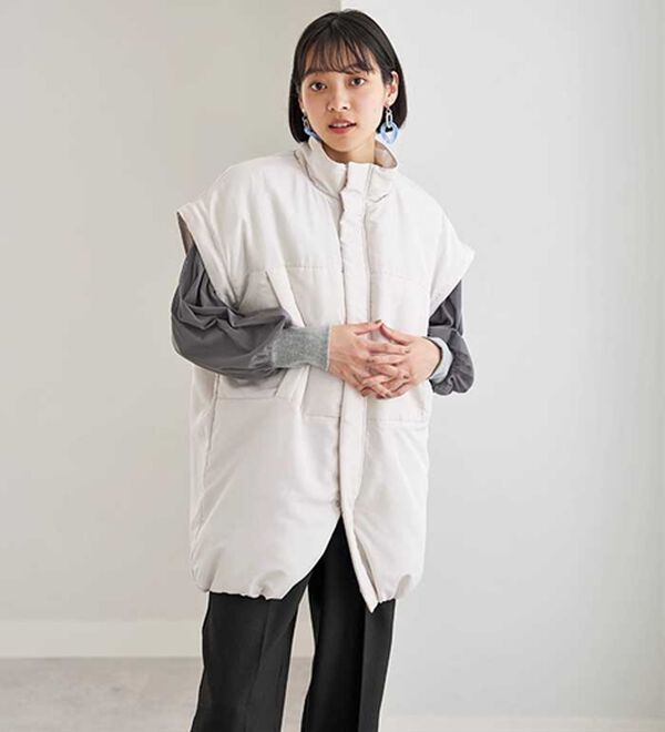 BELLUNA（ベルーナ）の「ベストにもなる！はっ水ヤク混中わたビッグコート（ハーフコート）」｜詳細画像