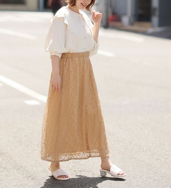 A HAPPY MARILYN（アハッピーマリリン）の「ストレッチレースで楽ちん綺麗シリーズ マーメイドスカート（ロングスカート）」｜詳細画像