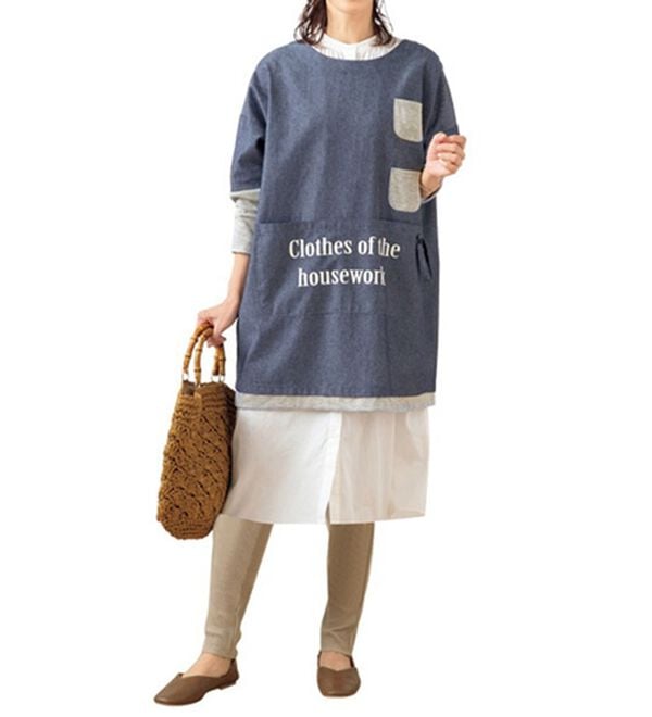 ルフラン（ルフラン）の「【２色組】デニム調多ポケットかっぽう（ホームウェア）」｜詳細画像