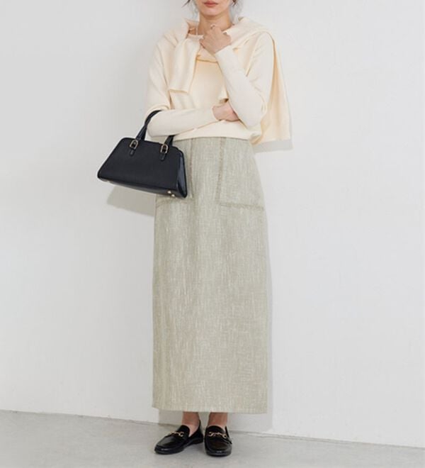 Pierrot（ピエロ）の「【Ｓ～３Ｌ】ネックが選べるプレミアムカシミヤタッチニット（ニット・セーター）」｜詳細画像