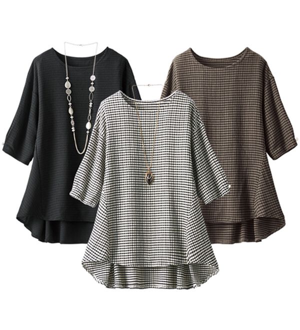 ルフラン（ルフラン）の「【３色組】切替フレアチュニック（チュニック）」｜3色組