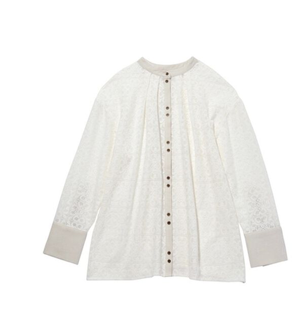 GeeRA（ジーラ）の「前後２ＷＡＹブロック柄レースシャツ（シャツ）」｜詳細画像