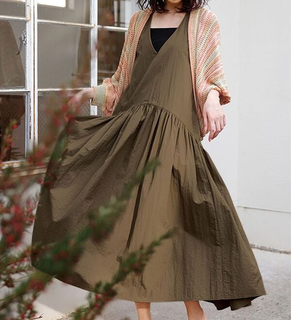 RANAN（ラナン）の「深Ｖネックティアードジャンスカ（ジャンパースカート）」｜詳細画像