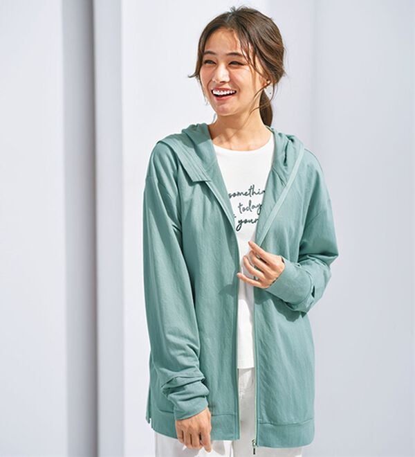 BELLUNA（ベルーナ）の「【接触冷感】絶対に焼けたくない！後プリーツＵＶパーカー（パーカー）」｜詳細画像