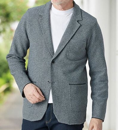 「＜コムルヴァン・オム＞ワッフル編みテーラードカーディガン（メンズカーディガン）」