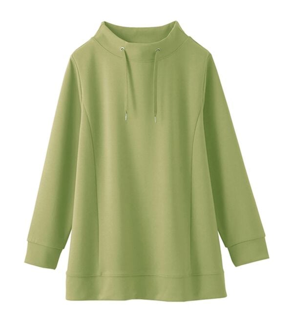 BELLUNA（ベルーナ）の「【新色追加】ワイドネックサイド切替プルオーバー（カットソー）」｜ライムグリーン