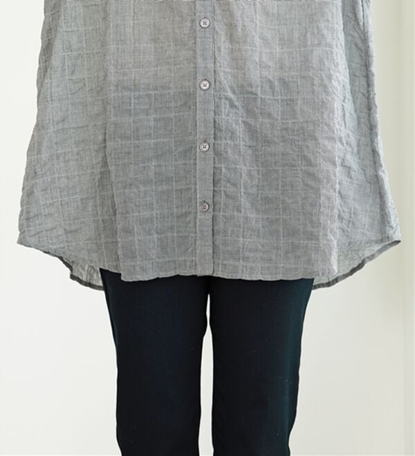 BELLUNA（ベルーナ）の「綿混テンセルぽこぽこシアーシャツチュニック（チュニック）」｜詳細画像