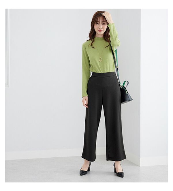 BELLUNA（ベルーナ）の「ぐんぐん伸びてラク！ジャカードワイドパンツ（ワイドパンツ・ガウチョ）」｜詳細画像