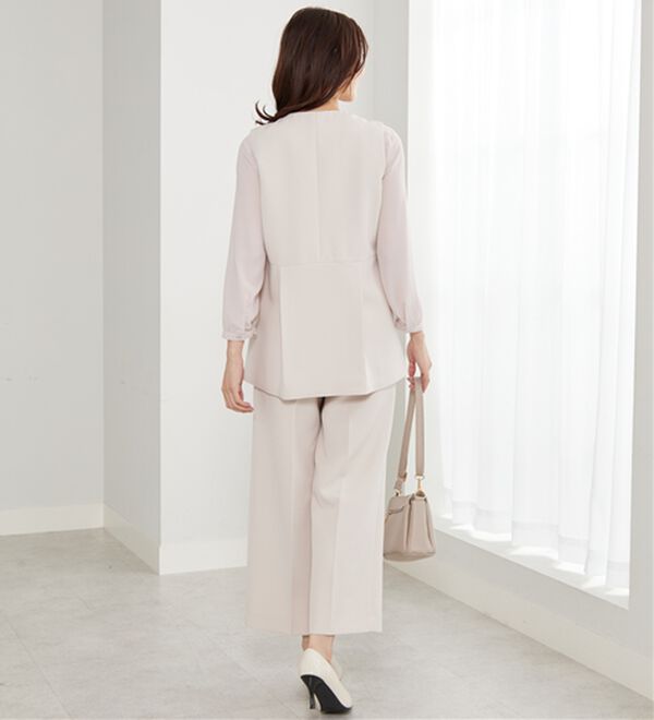 BELLUNA（ベルーナ）の「＜Ｃ／Ｓ＞ノーカラーペプラムジレ（ベスト）」｜詳細画像