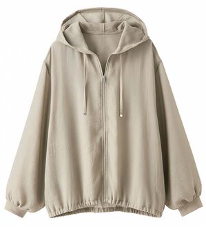 BELLUNA（ベルーナ）の「柔らかシアー素材フード付ブルゾン（ブルゾン）」｜グレージュ