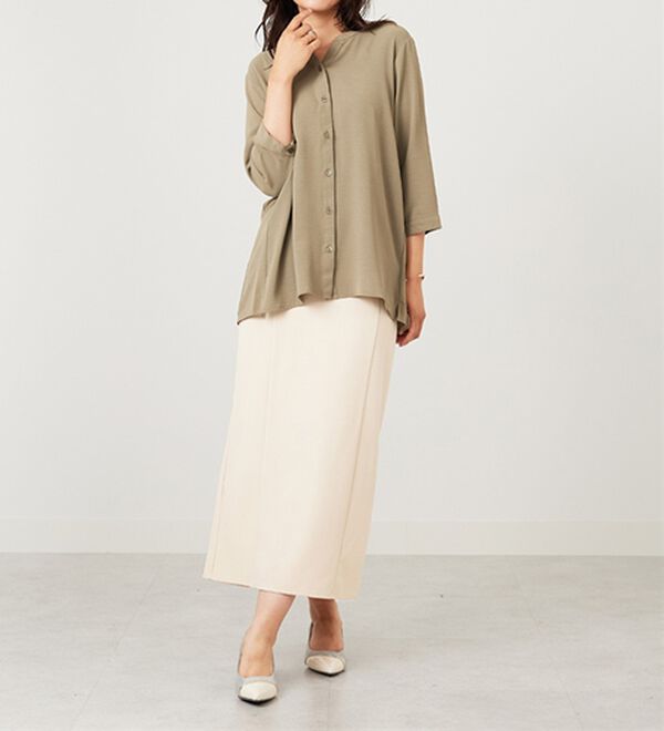 BELLUNA（ベルーナ）の「【新色追加】機能付！バックプリーツチュニック（チュニック）」｜詳細画像