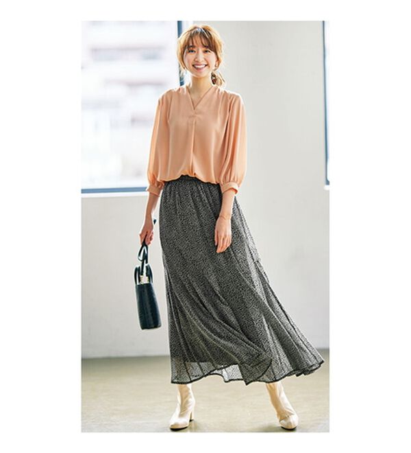 GeeRA（ジーラ）の「シルエットきれい！上品7分袖デザインブラウス（ブラウス）」｜詳細画像