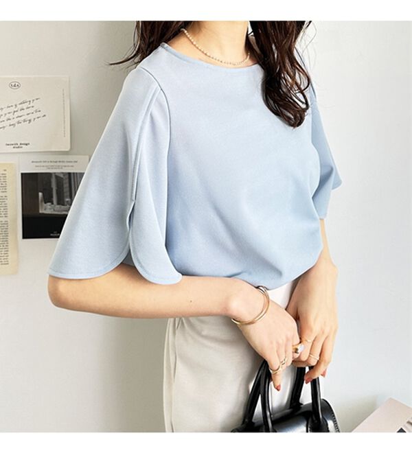 GeeRA（ジーラ）の「スリット入りフレアースリーブＴブラウス（ブラウス）」｜詳細画像