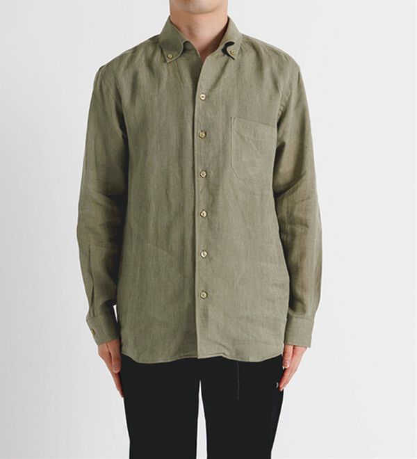「＜コムルヴァン・オム＞大人のフレンチリネン１００％シャツ（メンズシャツ）」｜詳細画像