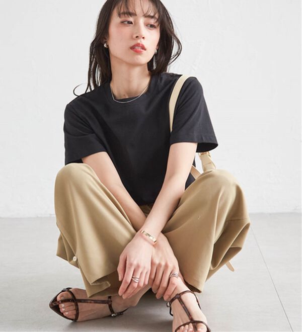 RANAN（ラナン）の「【5つの機能付】ひんやり着回し抜群ベーシックＴシャツ＜選べる着丈＞（Tシャツ）」｜詳細画像