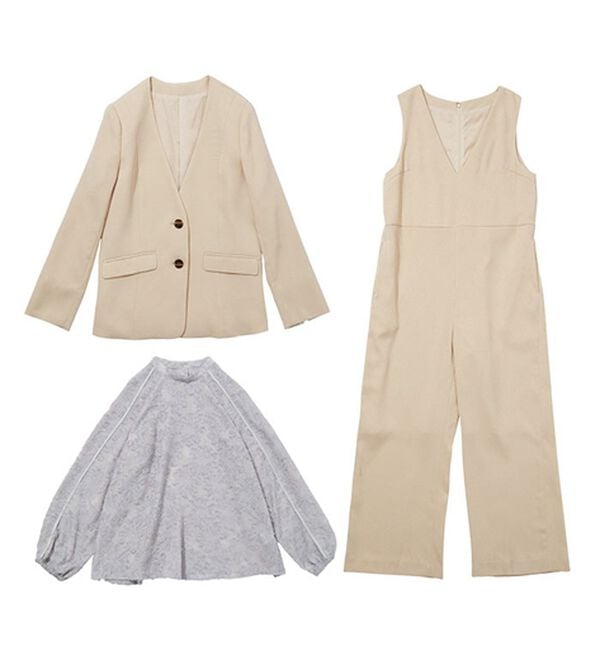 GeeRA（ジーラ）の「ジャケット＆ブラウス＆オールインワン3点セットスーツ（その他スーツ）」｜詳細画像