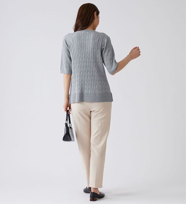 BELLUNA（ベルーナ）の「軽やか綿混！ケーブルニットプルオーバー（ニット・セーター）」｜詳細画像