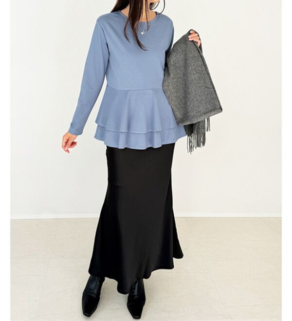 GeeRA（ジーラ）の「きれいめポンチペプラムティアードカットソー（カットソー）」｜詳細画像