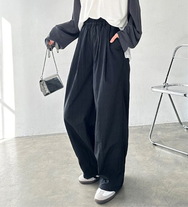 GeeRA（ジーラ）の「さらとろ素材が嬉しい！ダブルタックワイドパンツ（フルレングスパンツ）」｜詳細画像