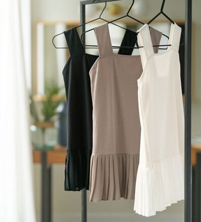 YU'NOW（ユナウ）の「【抗菌防臭】【吸水速乾】ブラ紐隠しの優秀プリーツワンピース（肌着・インナーウェア）」