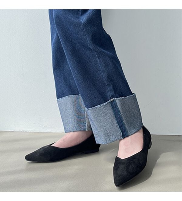 GeeRA（ジーラ）の「ワイドストレートロールアップデニムパンツ（フルレングスパンツ）」｜詳細画像